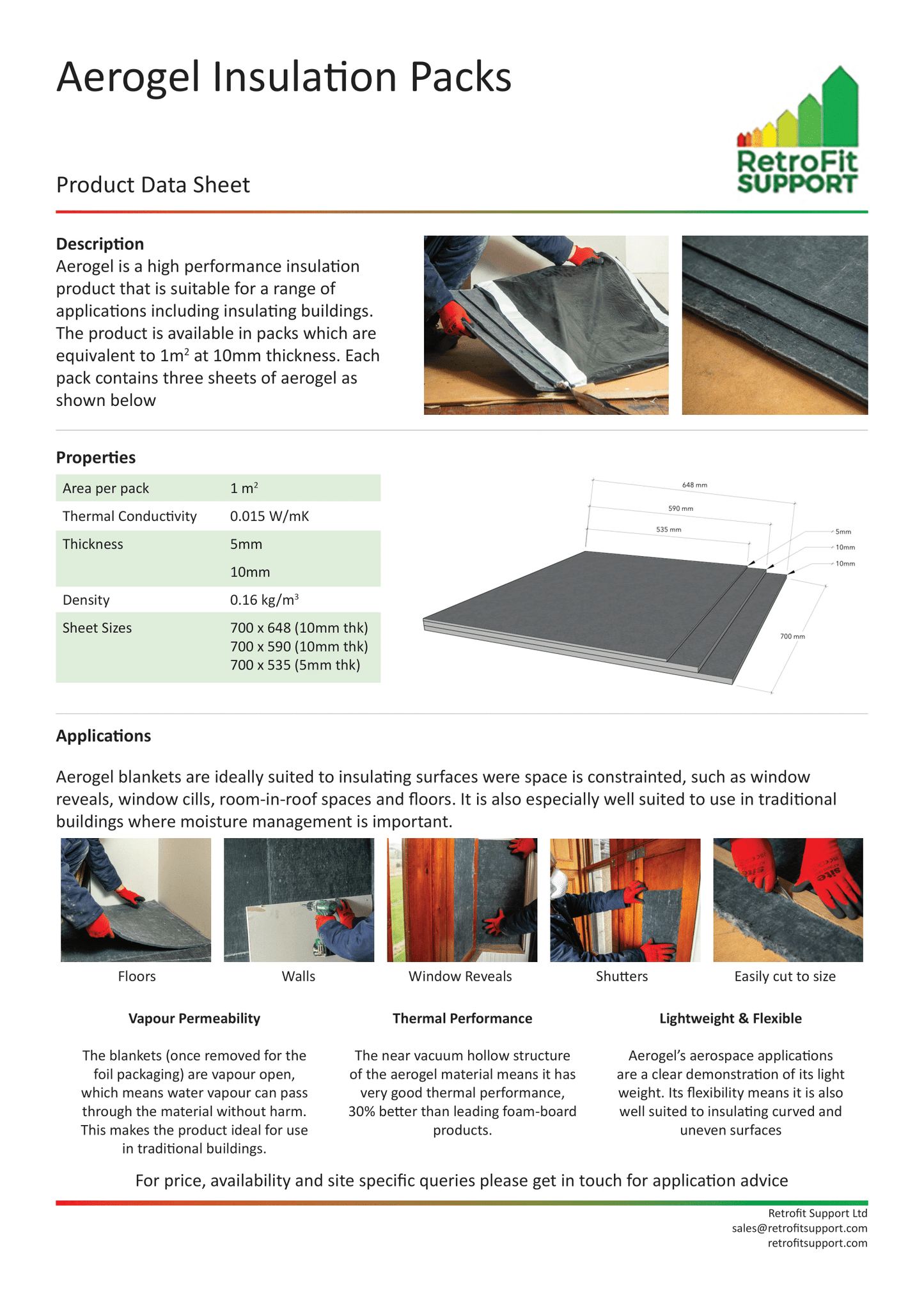 Aerogel Blanket Packs - 5+10+10mm thick - 1m² per pack - 25% Off!